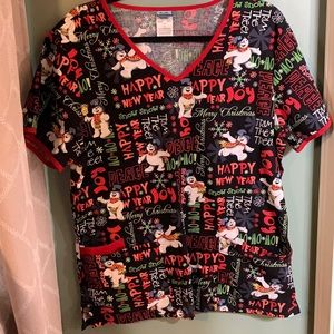 Frosty the Snowman Scrub Top L